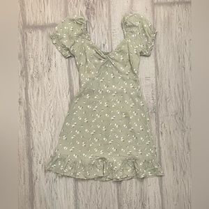 Hollister Sage Green Floral Mini Dress